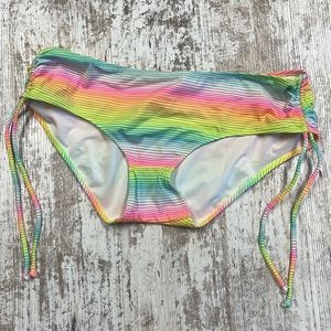 COPY - M // Victoria’s Secret Pastel Striped Tied Side Bikini Bottoms